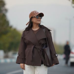 قیمت بارونی کوتاه قهوه ایی