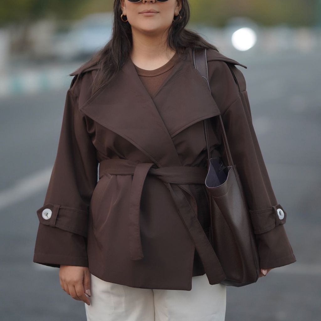 قیمت بارونی کوتاه قهوه ایی