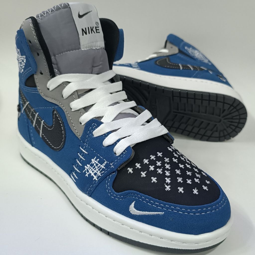 خرید اینترنتی کتونی مردانه نایک جردن وودو ساقدار آبی کیفیت بالا