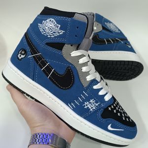 خرید اینترنتی کتونی مردانه نایک جردن وودو ساقدار آبی کیفیت بالا