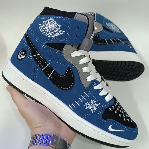 کتونی مردانه نایک جردن وودو ساقدار آبی کیفیت بالا