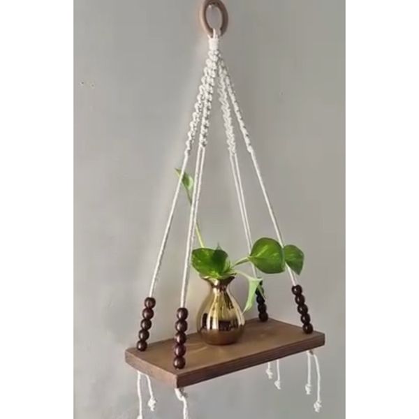 شلف چوبی ارسال رایگان مکرومه بافی مینیمال