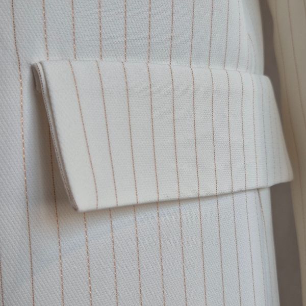 کت شلوار سفید نباتی رسمی مجلسی زنانه کرپ مازراتی