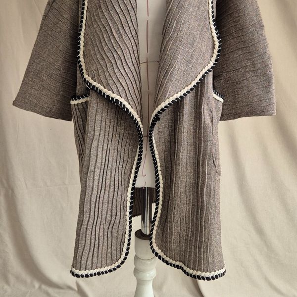 مانتو زنانه پارچه پشم پیلیسه قهوه ای شاین