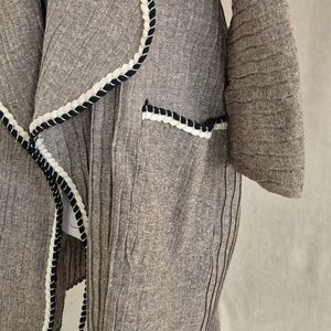 خرید آنلاین مانتو زنانه پارچه پشم پیلیسه قهوه ای شاین