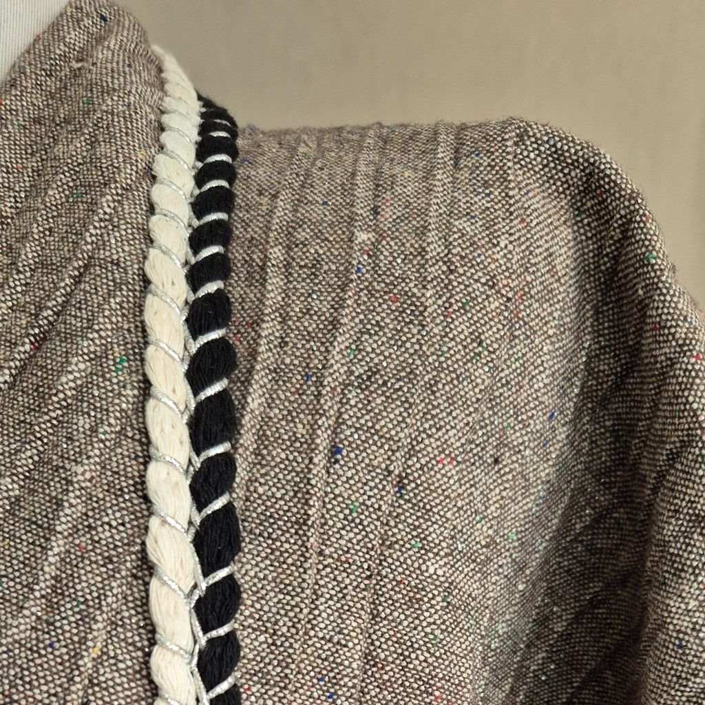 خرید آنلاین مانتو زنانه پارچه پشم پیلیسه قهوه ای شاین