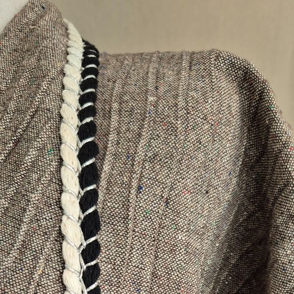 مانتو زنانه پارچه پشم پیلیسه قهوه ای شاین