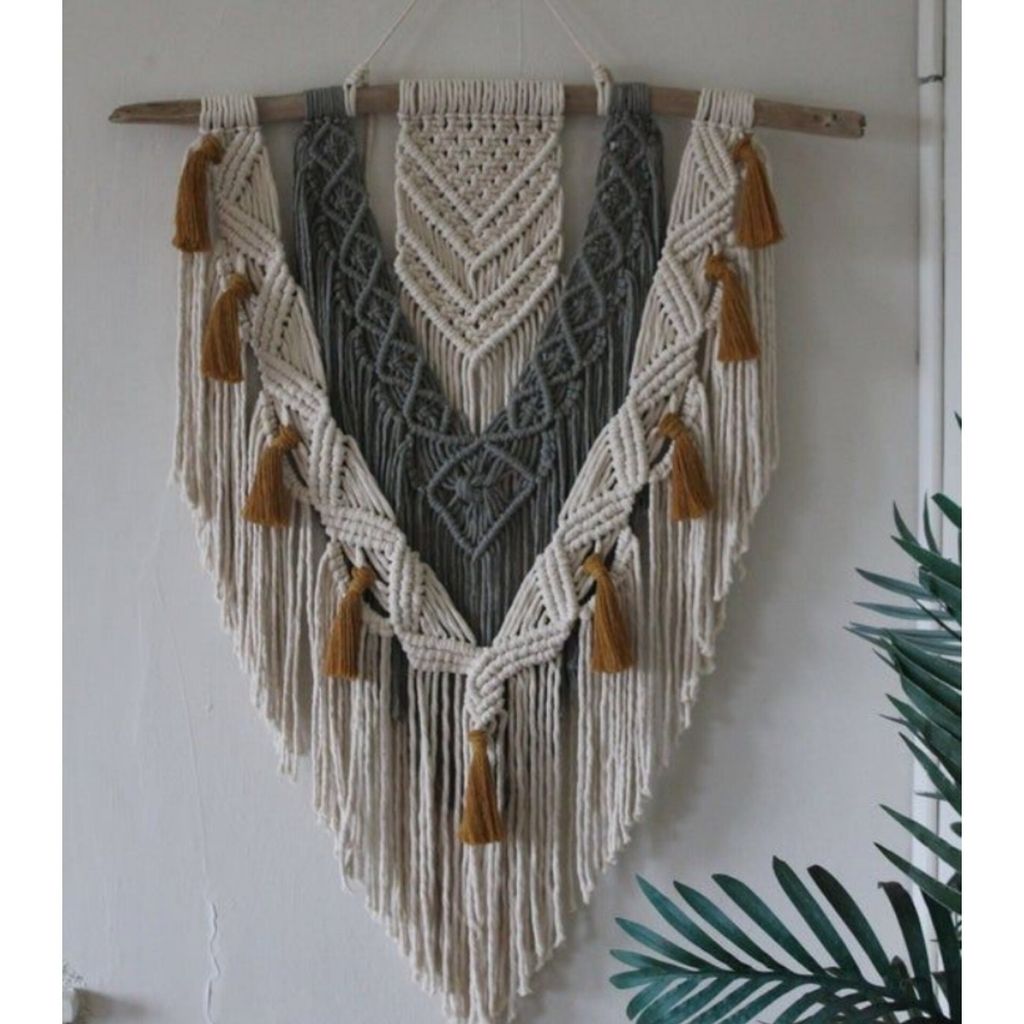 خرید آنلاین دیوارکوب آویز مکرومه بافی طرح نازپری