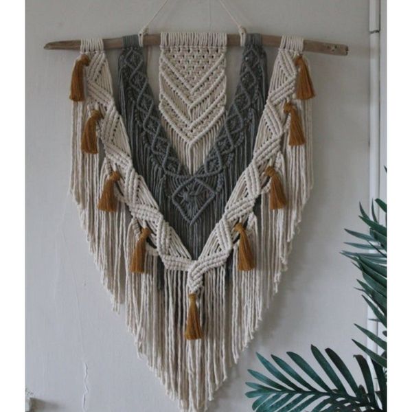 دیوارکوب آویز مکرومه بافی طرح نازپری