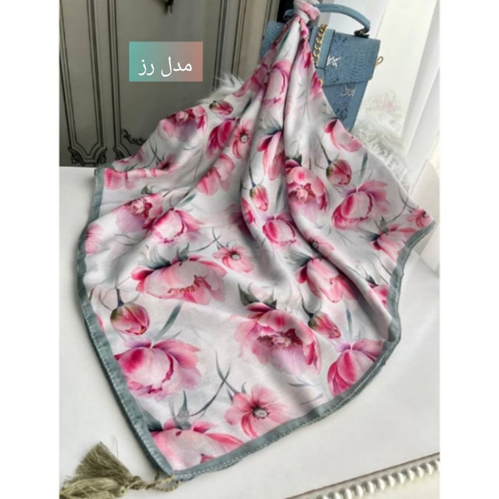 مشخصات روسری نخی قواره 140 نخ گلوریا و شال نخی قواره 188×68 نخ سیااسکارف