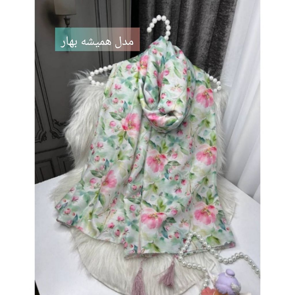 مشخصات روسری نخی قواره 140 نخ گلوریا و شال نخی قواره 188×68 نخ سیااسکارف