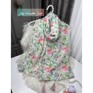 مشخصات روسری نخی قواره 140 نخ گلوریا و شال نخی قواره 188×68 نخ سیااسکارف