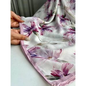 قیمت ارزان روسری نخی قواره 140 نخ گلوریا و شال نخی قواره 188×68 نخ سیااسکارف