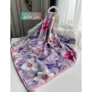 خرید آنلاین روسری نخی قواره 140 نخ گلوریا و شال نخی قواره 188×68 نخ سیااسکارف