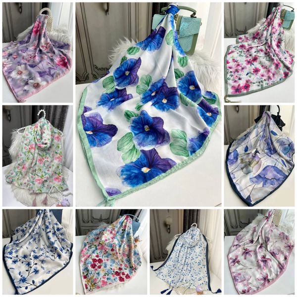 روسری نخی قواره 140 نخ گلوریا و شال نخی قواره 188×68 نخ سیااسکارف