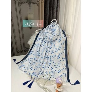 قیمت ارزان روسری نخی قواره 140 نخ گلوریا و شال نخی قواره 188×68 نخ سیااسکارف