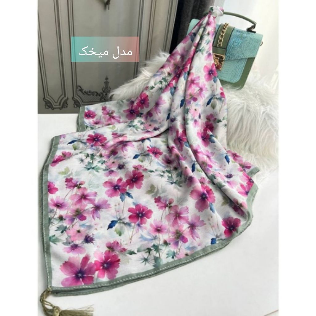 خرید اینترنتی روسری نخی قواره 140 نخ گلوریا و شال نخی قواره 188×68 نخ سیااسکارف