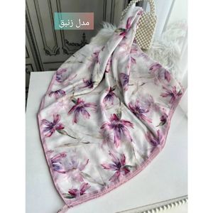 خرید آنلاین روسری نخی قواره 140 نخ گلوریا و شال نخی قواره 188×68 نخ سیااسکارف