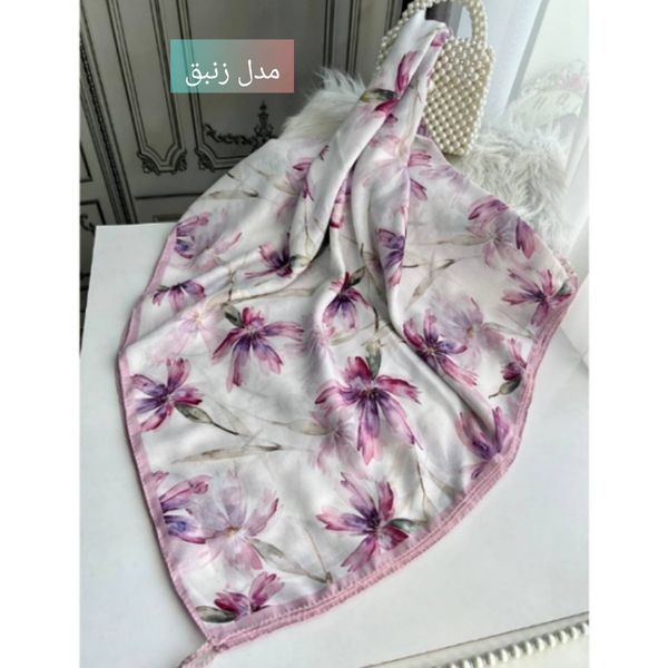 روسری نخی قواره 140 نخ گلوریا و شال نخی قواره 188×68 نخ سیااسکارف