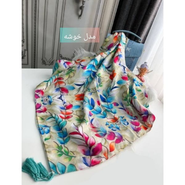 روسری نخی قواره 140 نخ گلوریا و شال نخی قواره 188×68 نخ سیااسکارف