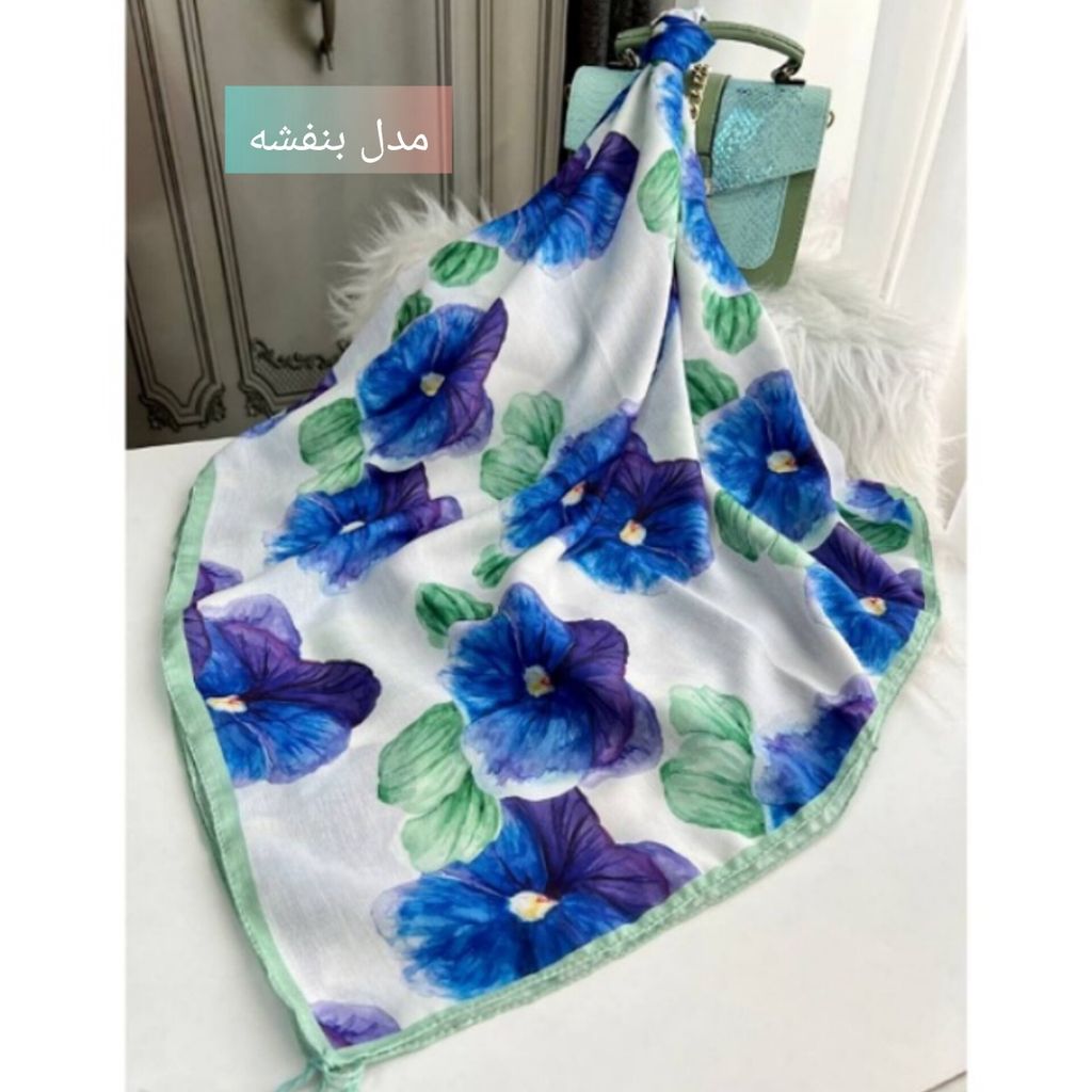 خرید اینترنتی روسری نخی قواره 140 نخ گلوریا و شال نخی قواره 188×68 نخ سیااسکارف