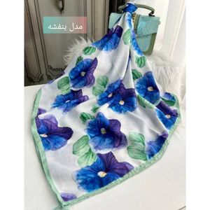 خرید اینترنتی روسری نخی قواره 140 نخ گلوریا و شال نخی قواره 188×68 نخ سیااسکارف