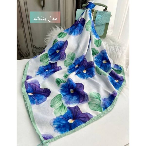 روسری نخی قواره 140 نخ گلوریا و شال نخی قواره 188×68 نخ سیااسکارف