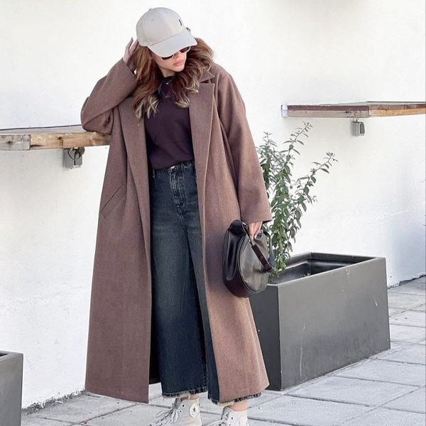 پالتو بلند شبنم جنس توییت پشمی