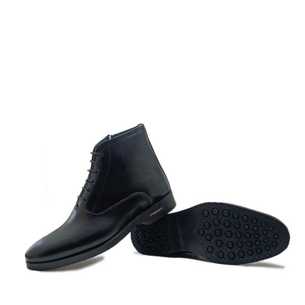 نیم بوت مردانه مدل بندی بغل زیپدار چرم طبیعی کد si201