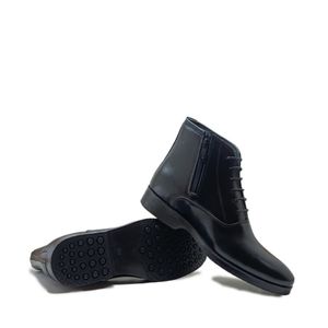 قیمت نیم بوت مردانه مدل بندی بغل زیپدار چرم طبیعی کد si201