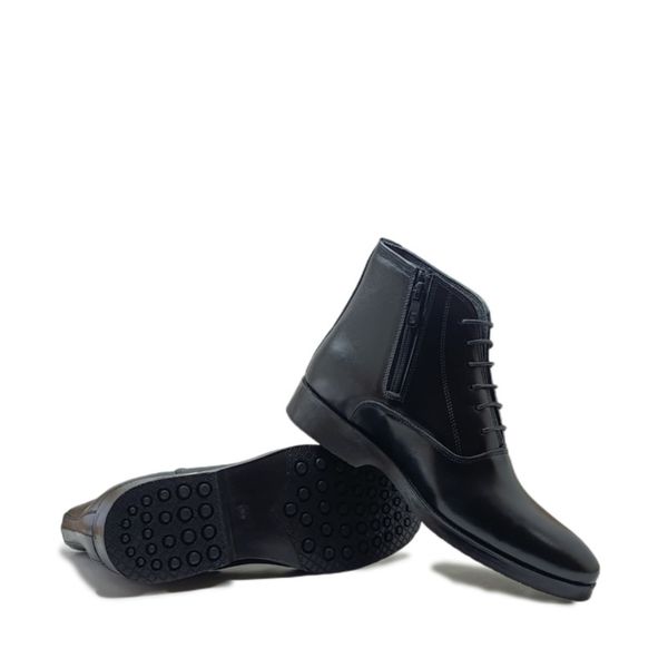 نیم بوت مردانه مدل بندی بغل زیپدار چرم طبیعی کد si201