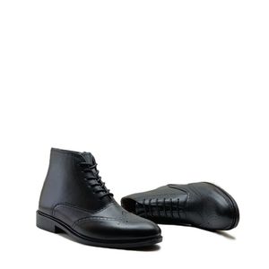 خرید آنلاین نیم بوت مردانه مدل بروژ بندی بغل زیپدار چرم طبیعی کد si203