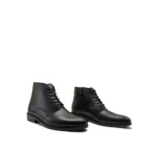 قیمت ارزان نیم بوت مردانه مدل بروژ بندی بغل زیپدار چرم طبیعی کد si203