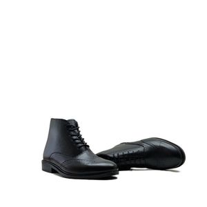 قیمت ارزان نیم بوت مردانه مدل بروژ بندی بغل زیپدار چرم طبیعی کد si203