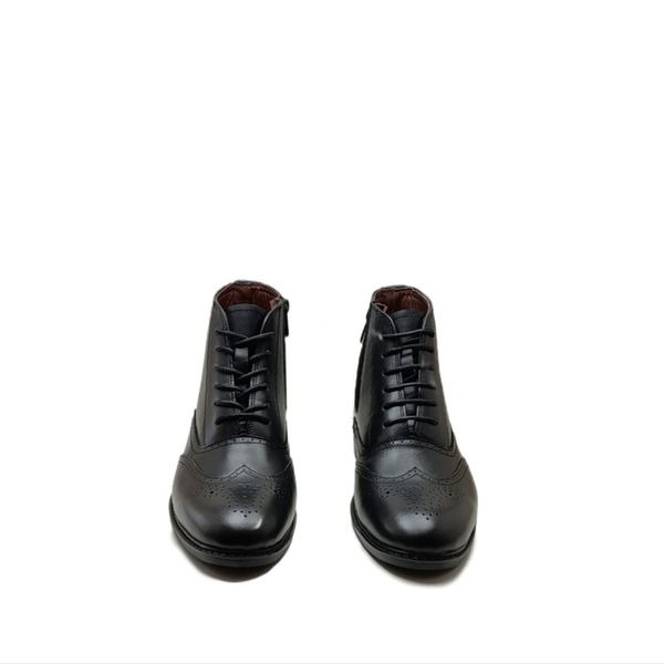 نیم بوت مردانه مدل بروژ بندی بغل زیپدار چرم طبیعی کد si203