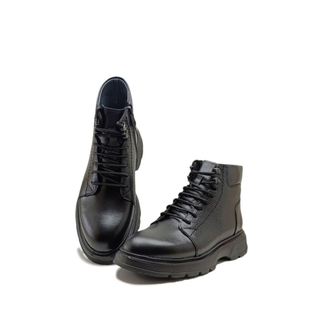 قیمت ارزان نیم بوت مردانه مدل بندی بغل زیپدار چرم طبیعی کد si199