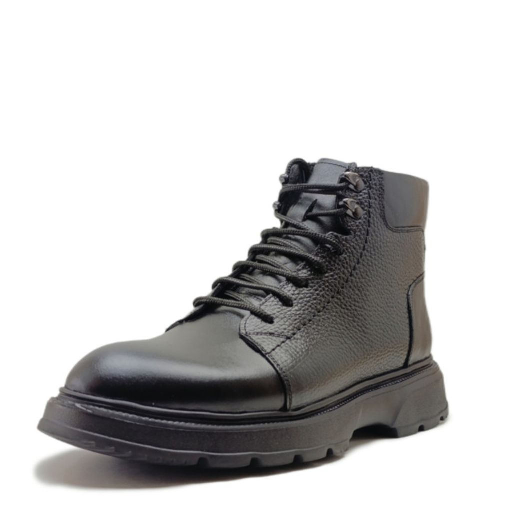 خرید انلاین نیم بوت مردانه مدل بندی بغل زیپدار چرم طبیعی کد si199