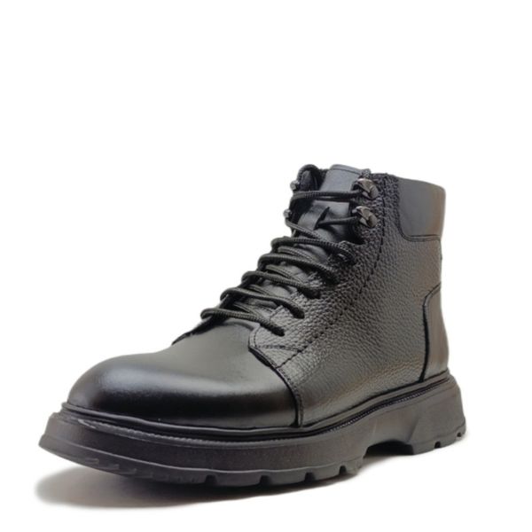 نیم بوت مردانه مدل بندی بغل زیپدار چرم طبیعی کد si199