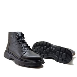 خرید آنلاین نیم بوت مردانه مدل بندی بغل زیپدار چرم طبیعی کد si199