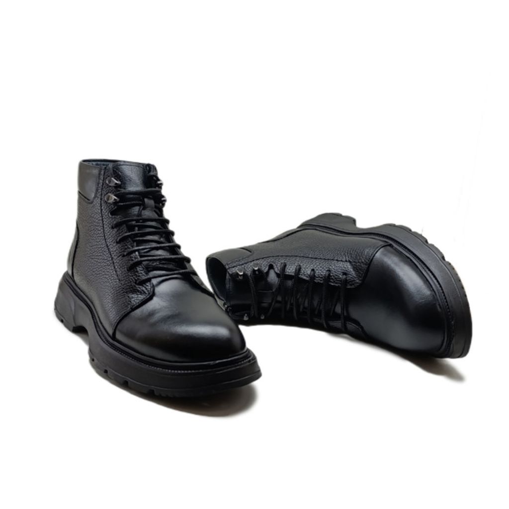 قیمت نیم بوت مردانه مدل بندی بغل زیپدار چرم طبیعی کد si199