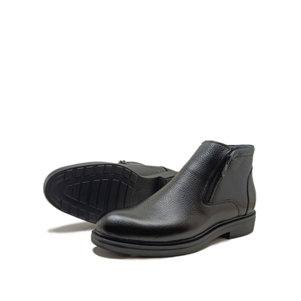 خرید انلاین نیم بوت مردانه مدل دو زیپ چرم طبیعی کد si198