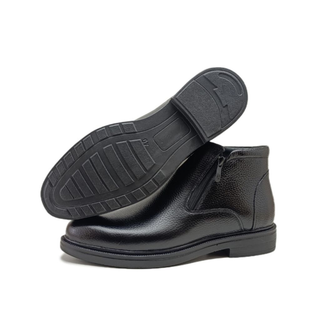 قیمت نیم بوت مردانه مدل دو زیپ چرم طبیعی کد si198