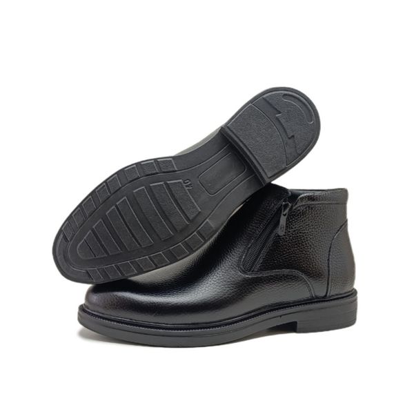 نیم بوت مردانه مدل دو زیپ چرم طبیعی کد si198