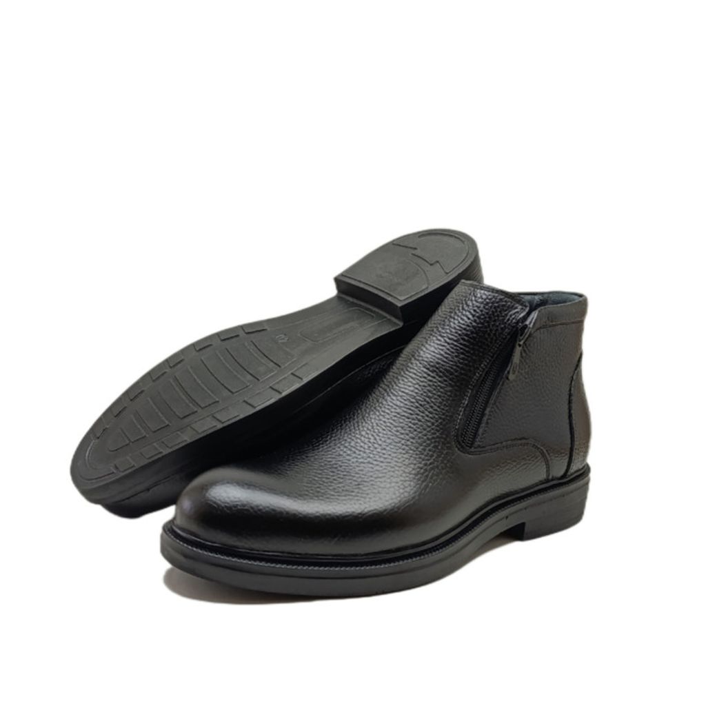 مشخصات نیم بوت مردانه مدل دو زیپ چرم طبیعی کد si198