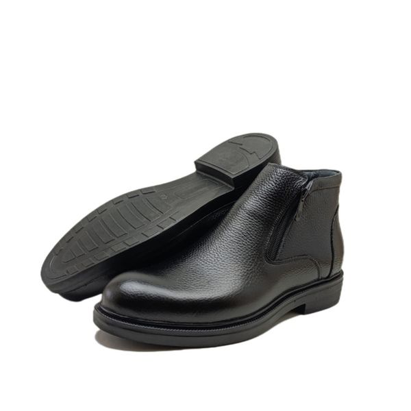 نیم بوت مردانه مدل دو زیپ چرم طبیعی کد si198