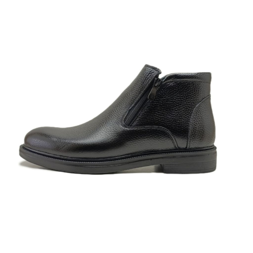 مشخصات نیم بوت مردانه مدل دو زیپ چرم طبیعی کد si198