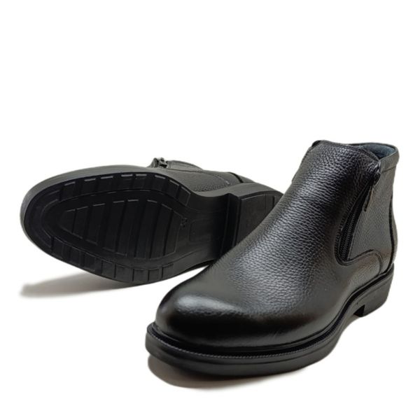 نیم بوت مردانه مدل دو زیپ چرم طبیعی کد si198