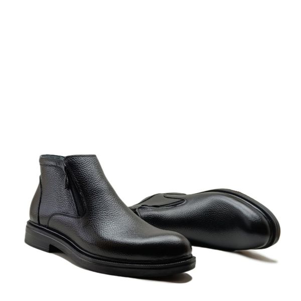 نیم بوت مردانه مدل دو زیپ چرم طبیعی کد si198