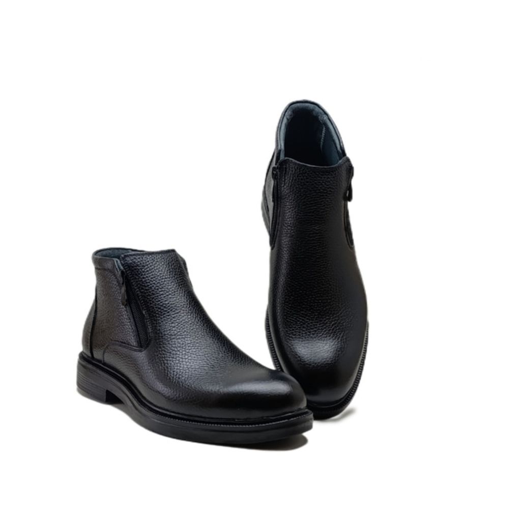 مشخصات نیم بوت مردانه مدل دو زیپ چرم طبیعی کد si198