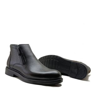 خرید اینترنتی نیم بوت مردانه مدل دو زیپ چرم طبیعی کد si198